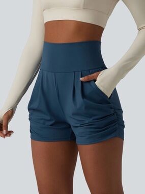 HALARA SoftlyZero™ Airy High-Waist Ruched Cool Touch Yoga Shorts 3'’ W/ Pockets